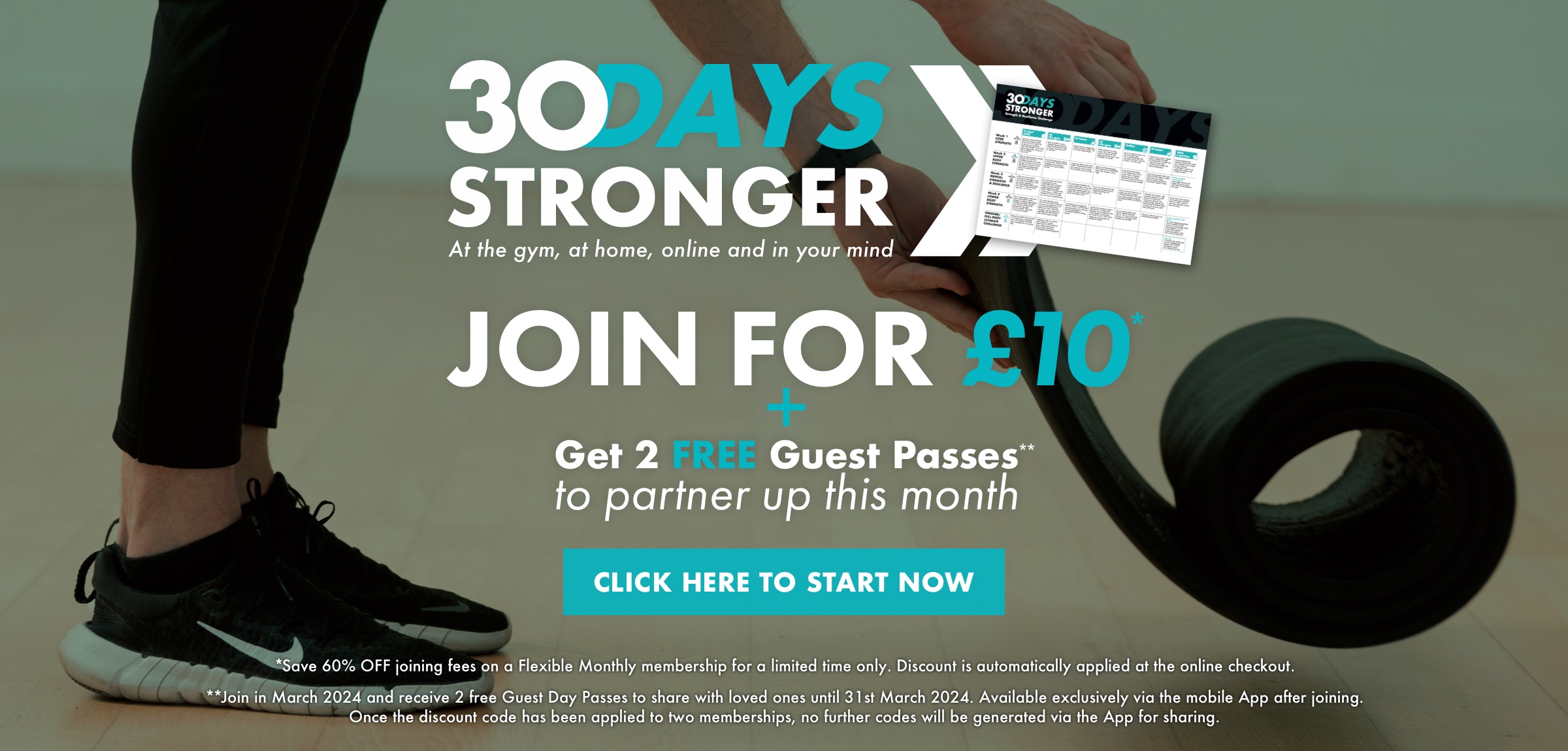 30 Days Stronger - Join Gym for £10 + 2 Free Guest Passes