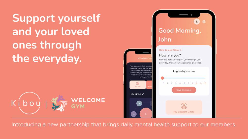 Welcome Gym Partners with Mental Health Support App Kibou