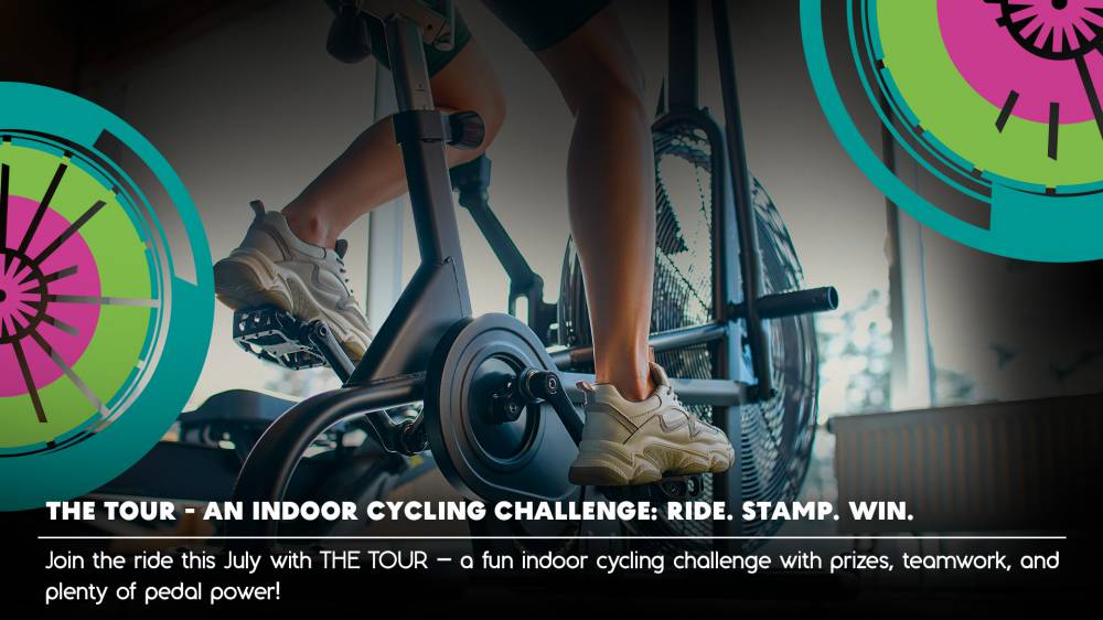 THE TOUR - An Indoor Cycling Challenge: Ride. Stamp. WIN.